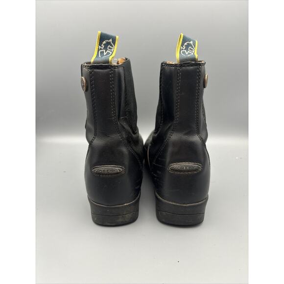 Black Leather MORETTA Front Zipping English Equestrian Paddock Boots Size 7 - Picture 4 of 7